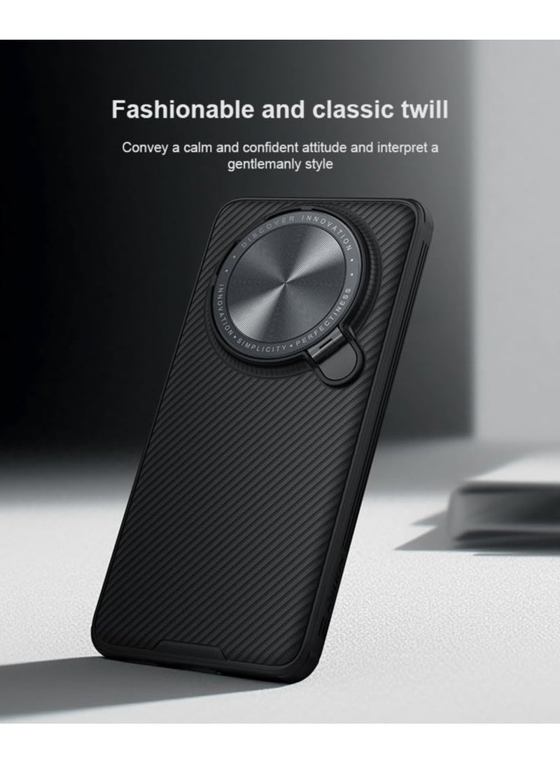 KASTWAVE Compatible with Huawei Mate 60 Pro/ 60Pro Plus Case, Folding Kickstand Holder Cover Camera Lens Privacy Protection Soft TPU Bumper Hard PC Back Shockproof (Black) - Image 5