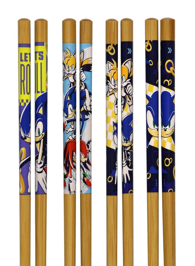 JUST FUNKY Sonic The Hedgehog Chopsticks Character Designed Reusable Bamboo Set - 4 Pairs - Image 2