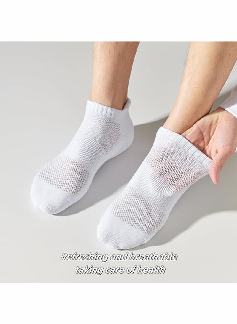 يوڠام 4 أزواج من جوارب الطاقم الرياضية القطنية بنسبة 100% للرجال، مضادة للرائحة، بطول منتصف الساق، قابلة للتنفس ومناسبة لكرة السلة وكرة القدم - Image 2