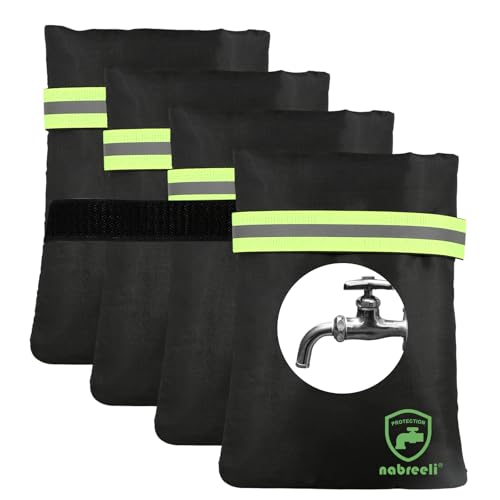 nabreeli 4Pack Outdoor Faucet Covers for Winter Freeze Protection 8.5″x5.9″x1.9″ Thicker Hose Bib Covers for Wall Taps Outside, Insulated Bags Spigot Cover with Unique Reflective Strips, Christmas Gifts - Image 1