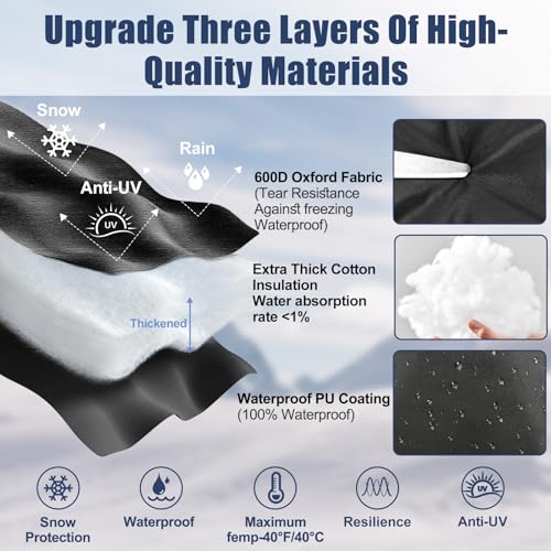 nabreeli 4Pack Outdoor Faucet Covers for Winter Freeze Protection 8.5″x5.9″x1.9″ Thicker Hose Bib Covers for Wall Taps Outside, Insulated Bags Spigot Cover with Unique Reflective Strips, Christmas Gifts - Image 3