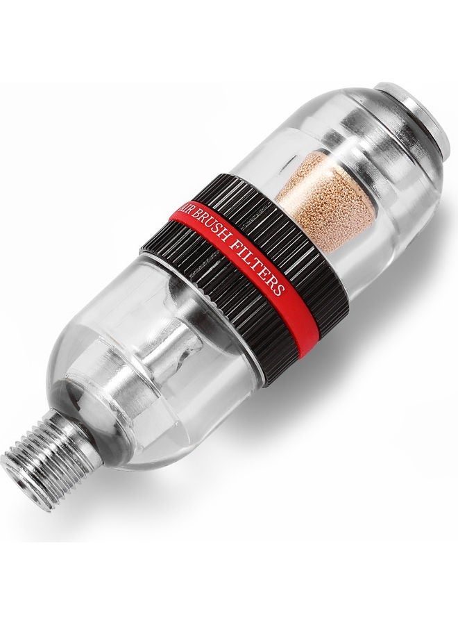 NIBEMINENT Air Brush Filters Spray Pen Auxiliary Utility Tools Silver/Black/Red 9.8x2.8x9cm - Image 1