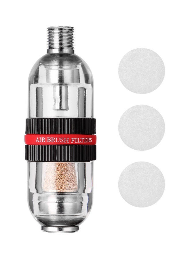 NIBEMINENT Air Brush Filters Spray Pen Auxiliary Utility Tools Silver/Black/Red 9.8x2.8x9cm - Image 2