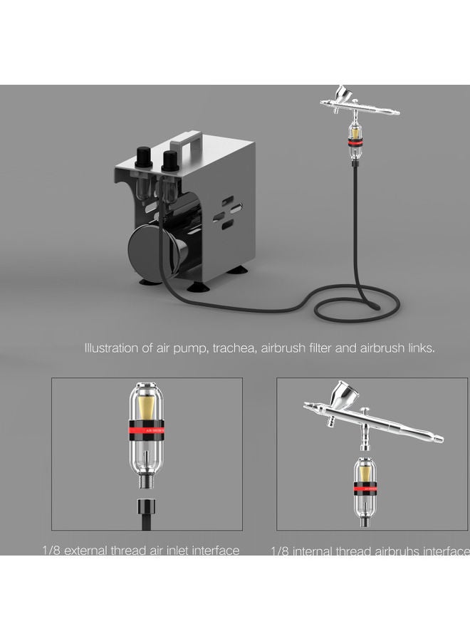 NIBEMINENT Air Brush Filters Spray Pen Auxiliary Utility Tools Silver/Black/Red 9.8x2.8x9cm - Image 5