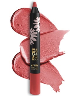 Faces Canada Comfy Matte Lip Crayon 2.8G 8Hr Long Stay  No Dryness  Luxurious Matte Texture  Intense Color In 1 Stroke  Hydrates and Nourishes  Chamomile and Shea Butter  - Image 1
