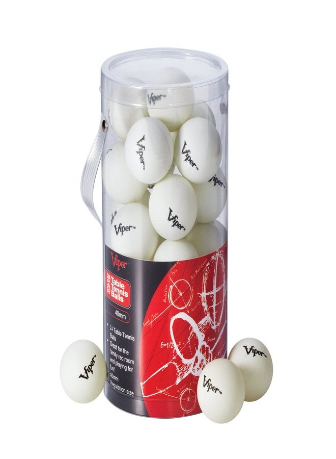Viper Table Tennis Balls, White 40mm Regulation Size, 24 Pack - Image 1