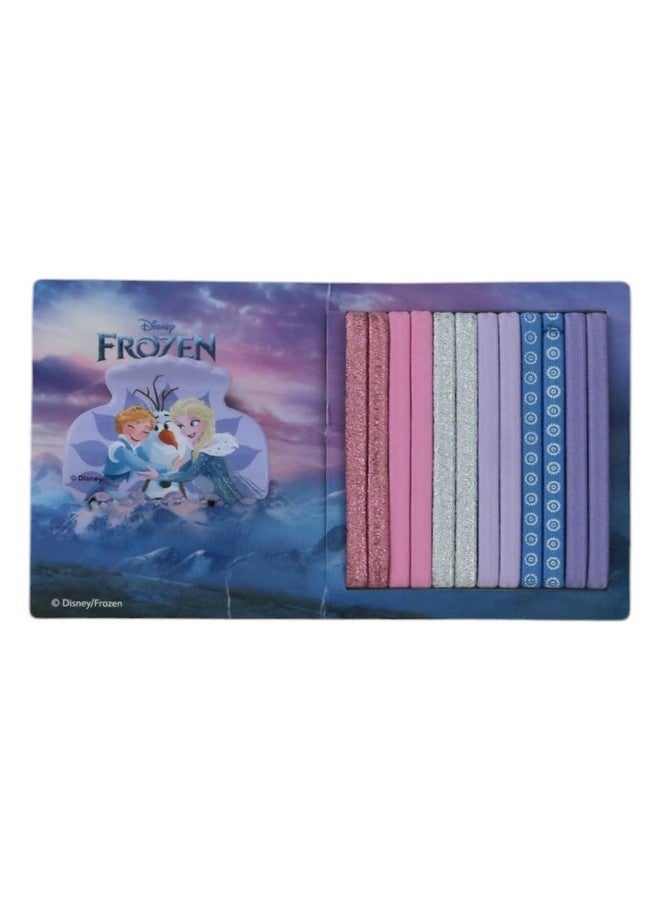 Yellow Bee Disney Frozen Hair Tie Set with Matching Clutcher - Purple, Pink & Glitter, 13-Piece - Image 1