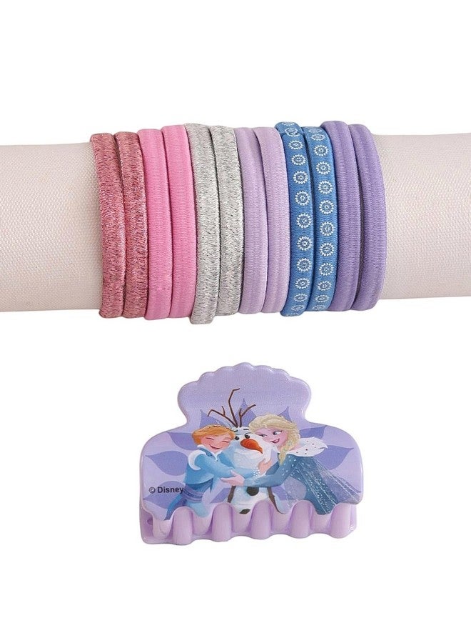 Yellow Bee Disney Frozen Hair Tie Set with Matching Clutcher - Purple, Pink & Glitter, 13-Piece - Image 5