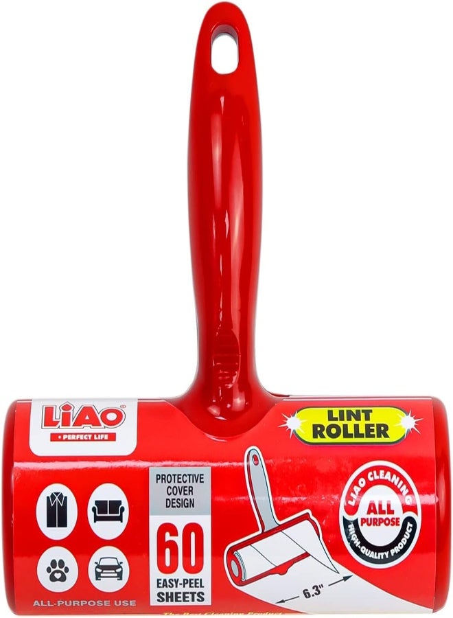 AKDC Liao Lint Roller With 60 Sheets - L130015 17Cm Wide Rollers With Sixty Easy-Peel Sheet For Sticking Pet Hairs Crumbs Dandruff Remover On Clothes Sofa Table Furniture Car Seats Bed Carpets Dog Cat Hair - Image 5