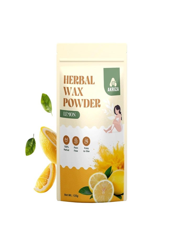 AKRIZA Painless Herbal Wax Powder for Hair Removal - 125g | For Women & Men | Quick & Easy Use on Hands, Legs, Underarms, Bikini & Intimate Areas | No Chemicals, No Irritation, All Skin Types (125 Gm, Lemon) - Image 1