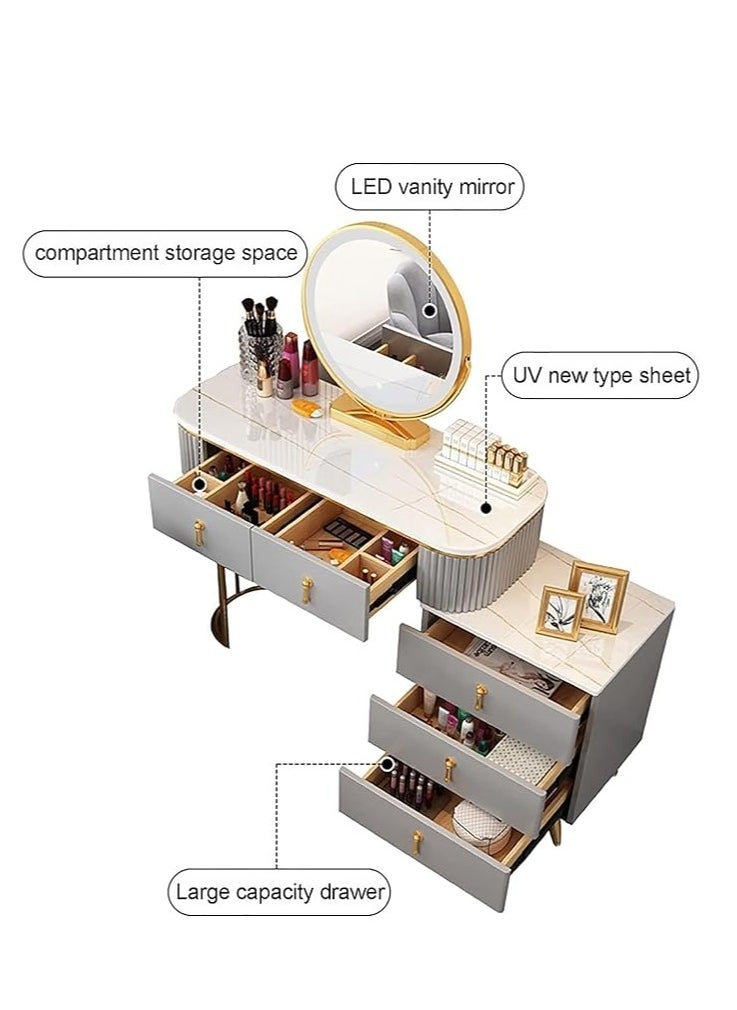 Cool Baby COOLBABY Makeup Dressing Table Set with Drawers Removable 3 Drawer Chest Dressing Table with Dressing Table Upholstered Chair  - Image 3