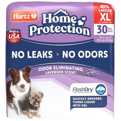 Hartz Home Protection Lavender Scented Dog Pads, XL 30 count, Super Absorbent & Won't Leak, Odor Eliminating - Image 1