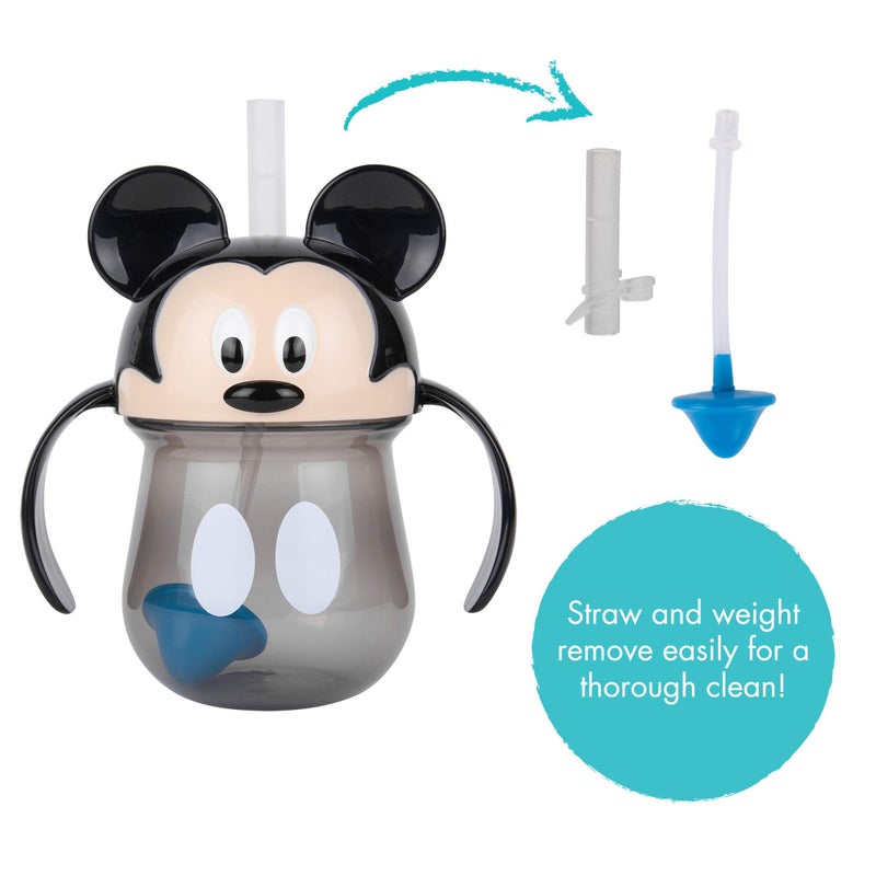 The First Years Disney Mickey Mouse Weighted Straw Cup - Spill Proof Toddler Straw Cups - Transition Sippy Cups - Toddler Feeding Supplies - 7 Oz - Ages 9 Months and Up - Image 5