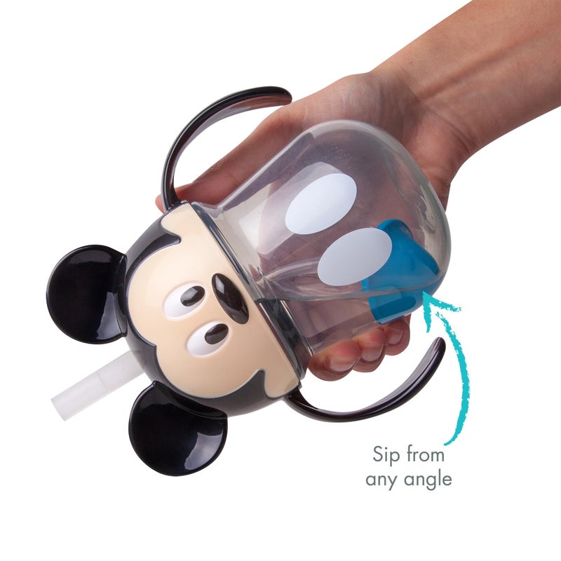 The First Years Disney Mickey Mouse Weighted Straw Cup - Spill Proof Toddler Straw Cups - Transition Sippy Cups - Toddler Feeding Supplies - 7 Oz - Ages 9 Months and Up - Image 3