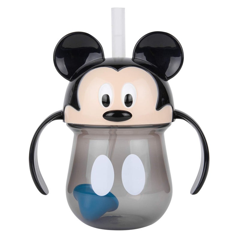The First Years Disney Mickey Mouse Weighted Straw Cup - Spill Proof Toddler Straw Cups - Transition Sippy Cups - Toddler Feeding Supplies - 7 Oz - Ages 9 Months and Up - Image 1