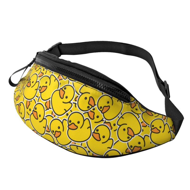 AKMCBSH Rubber Duck Pattern Fanny Pack Waist Pack with Zipper Crossbody Belt Bag for Travel Running Hiking - Image 2