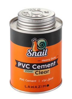 LAWAZIM Snail Heavy Duty PVC Cement -250ml Clear- Fast Drying Low Odor Waterproof Pipe Tube Welding Glue Adhesive with Built-in Applicator Brush - for Plumbing Construction Electrical and Water Lines Repairs  - Image 1