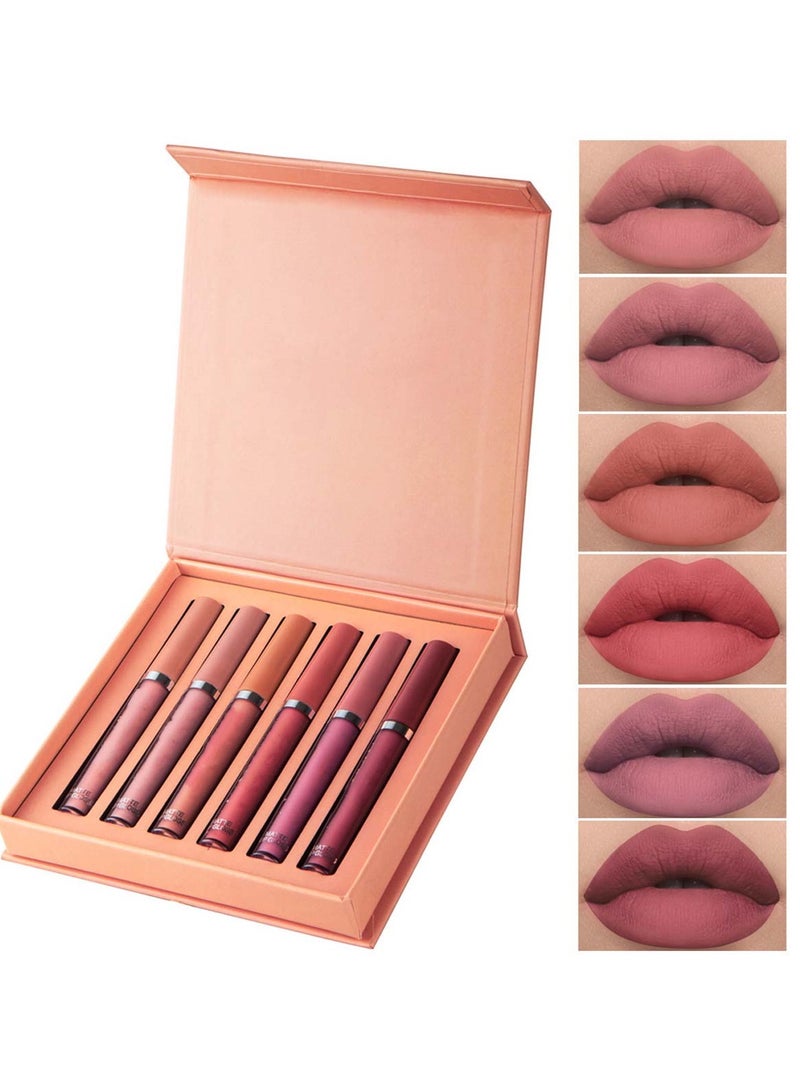 Huitich Set B 6-Piece Waterproof Matte Long-Lasting Nude Liquid Lipstick Set Assorted - Image 1