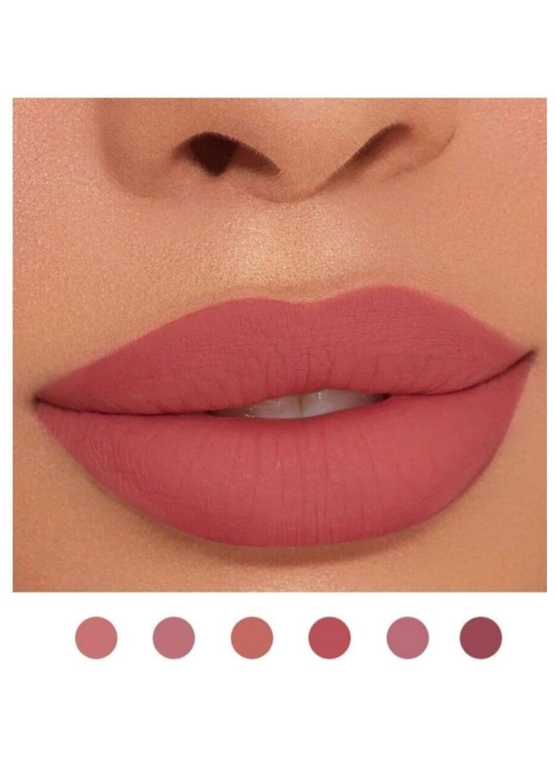 Huitich Set B 6-Piece Waterproof Matte Long-Lasting Nude Liquid Lipstick Set Assorted - Image 2