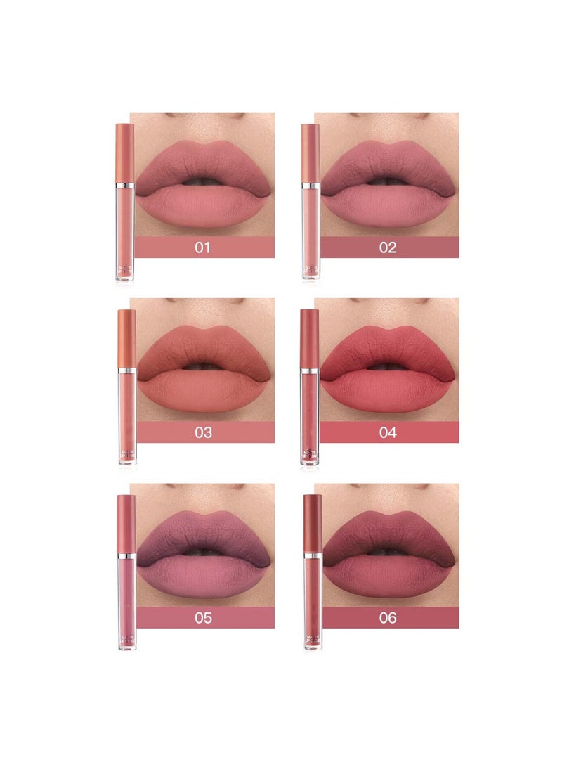 Huitich Set B 6-Piece Waterproof Matte Long-Lasting Nude Liquid Lipstick Set Assorted - Image 3