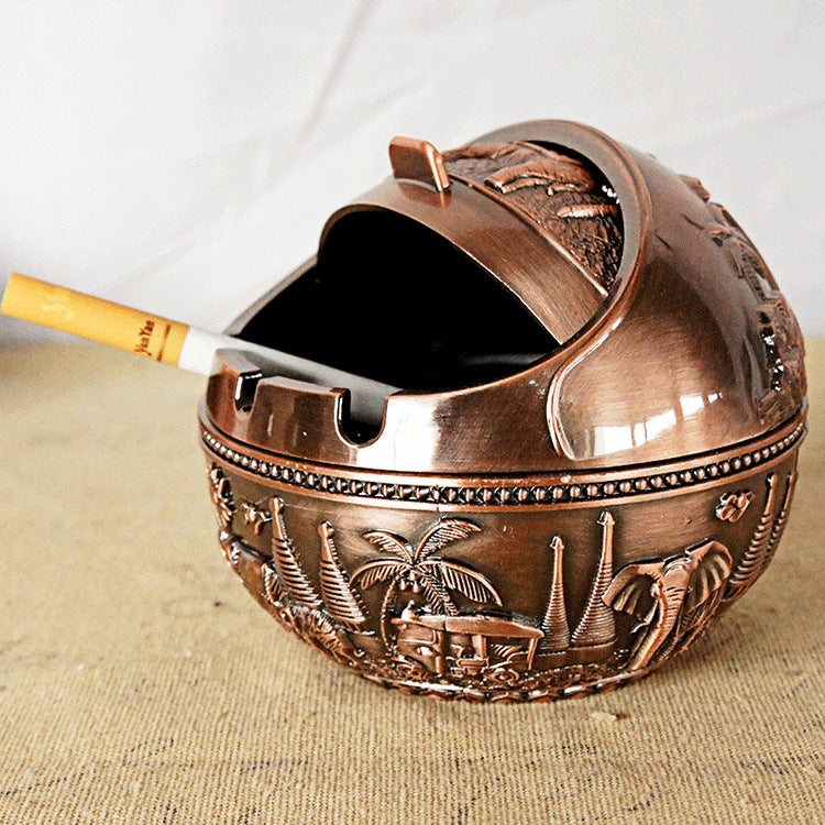 Metal Elephant Spherical Ashtray Ornaments Creative Crafts Promotion Zinc Alloy High-Grade Decoration Approval - Image 3
