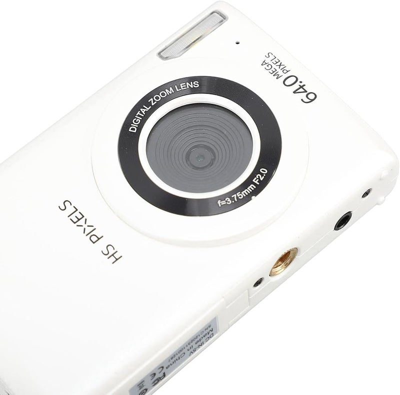 White Digital Camera 4K 64MP 18X Zoom Compact Travel Camera for Vlogging Kids Beginners - Image 5