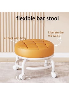 brunson Low Roller Seat Low Stool with 360° Rotating Wheel Pulley Low Stool Backrest with Wheels Household Small Chair Wheel Stool Chair  - Image 5