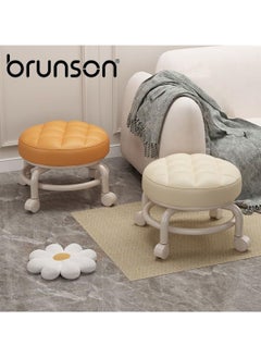 brunson Low Roller Seat Low Stool with 360° Rotating Wheel Pulley Low Stool Backrest with Wheels Household Small Chair Wheel Stool Chair  - Image 2