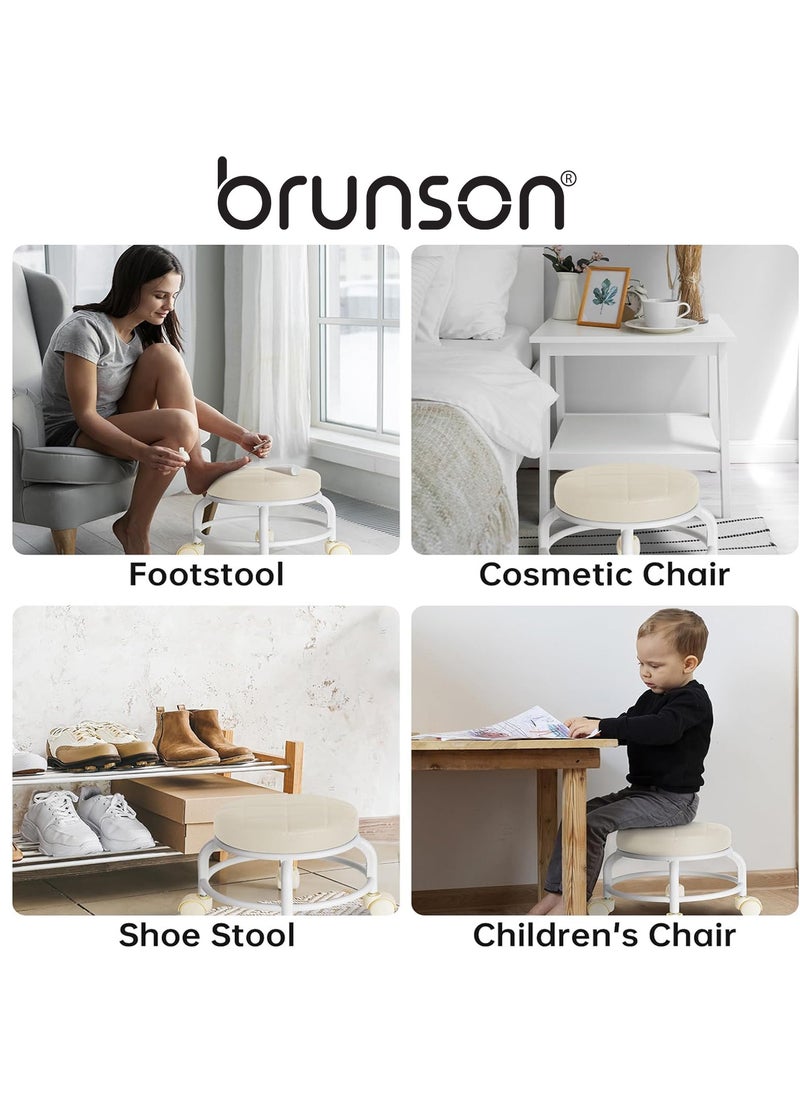 brunson - Low Roller Seat Low Stool with 360° Rotating Wheel Pulley Low Stool Backrest with Wheels Household Small Chair Wheel Stool Chair - Image 1