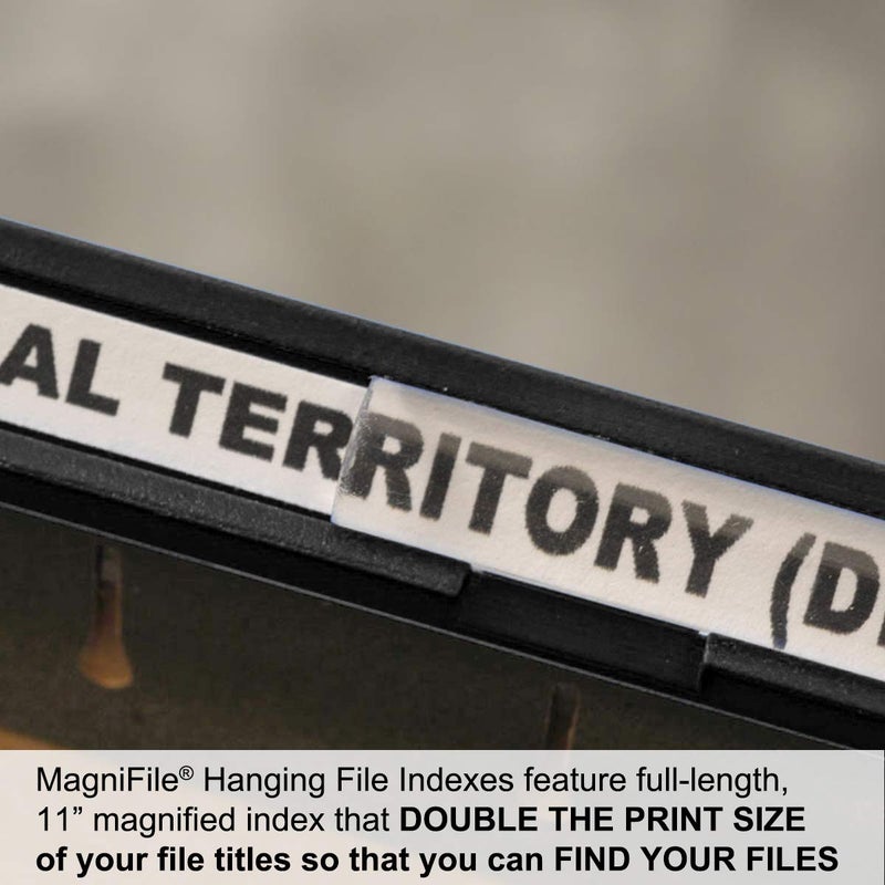 Ultimate Office New Ultimate Office MagniFile Insertable Hanging File Folder Tabs. Indexes That Double The Size of Your File Titles to Find Files Fast! (Set of 10), Black - Image 3