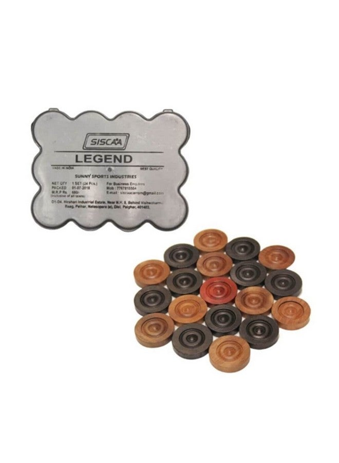 Siscaa Legend Carrom Coins,For 12+ Years,Color Black/Natural, Big Kid - Image 1