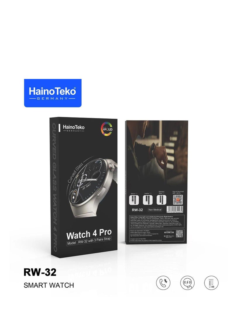 Haino Teko Germany RW 32 Round Smart Watch with 3 set Strap and Wireless Charger For Men and women - Image 5