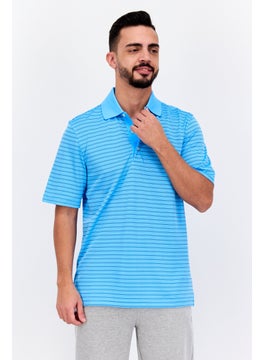 Greg Norman Men Sportswear Fit Short Sleeve Outdoor Polo Shirt, Blue  - Image 1