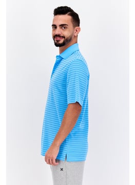 Greg Norman Men Sportswear Fit Short Sleeve Outdoor Polo Shirt, Blue  - Image 3