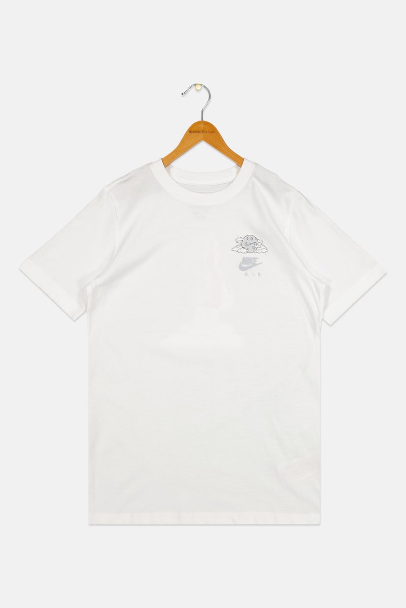 Nike ملابس رياضية للبنات للأطفال تي شيرت تدريب بأكمام قصيرة، أبيض - Image 1