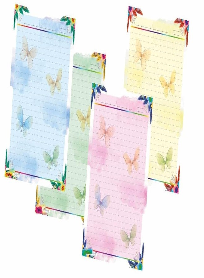 FIRST CLICK A4 Designer sheets for project Butterfly D7 Design Print Sheets 40 Papers 140 gsm for Projects One Side Ruled Multipurpose Designer Colored Art & Craft Sheets for Scrapbooking and Projects - Image 1