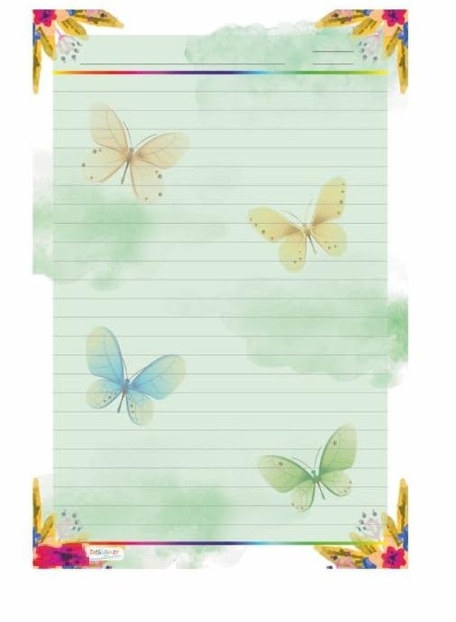 FIRST CLICK A4 Designer sheets for project Butterfly D7 Design Print Sheets 40 Papers 140 gsm for Projects One Side Ruled Multipurpose Designer Colored Art & Craft Sheets for Scrapbooking and Projects - Image 5