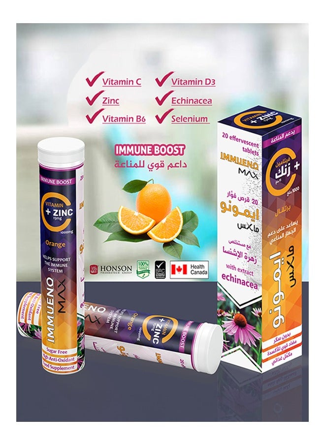 Vitamin C 1000 mg With Zinc 15 mg, Vitamin D3 and Extract Echinacea 20 Effervescent Tablet