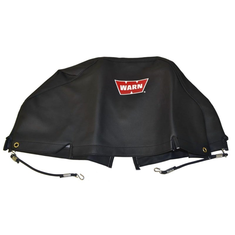 WARN 13917 Soft Winch Cover with Bungee Cord Fasteners for 95ti and XD9000i Winches Black