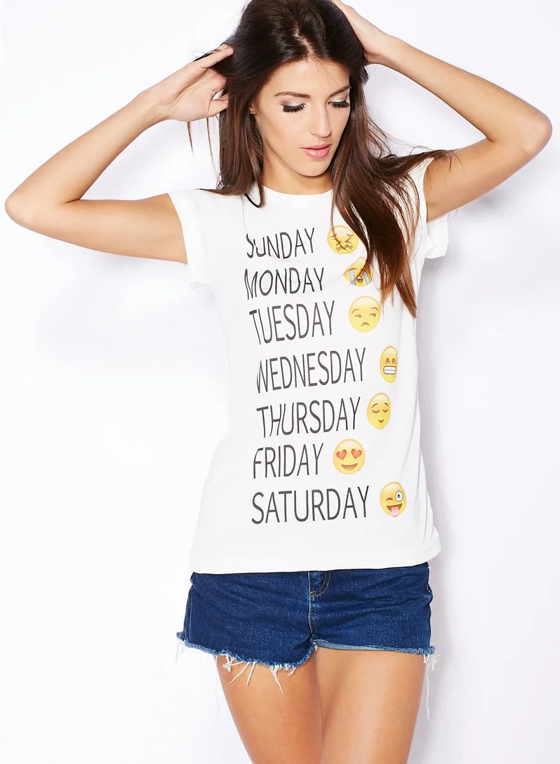 Ginger Emoji Weekdays T-Shirt