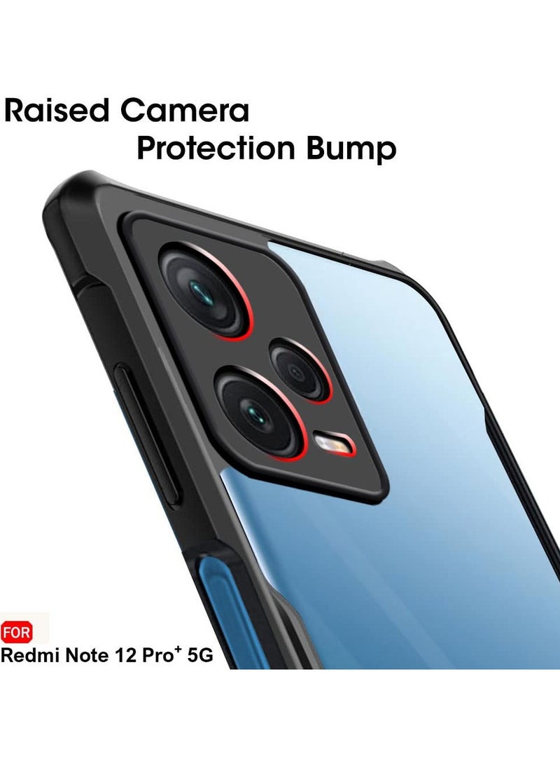 Generic - Xiaomi Redmi Note 12 Pro Plus 5G Black Mobile Phone Case Cover, Ultra-Thin Lightweight Cover Soft TPU Bumper + Acrylic Clear Back Case Cover - Image 1