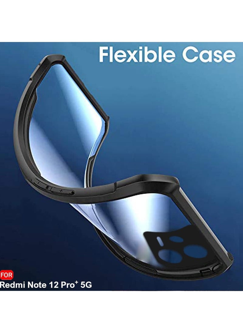 Generic - Xiaomi Redmi Note 12 Pro Plus 5G Black Mobile Phone Case Cover, Ultra-Thin Lightweight Cover Soft TPU Bumper + Acrylic Clear Back Case Cover - Image 1