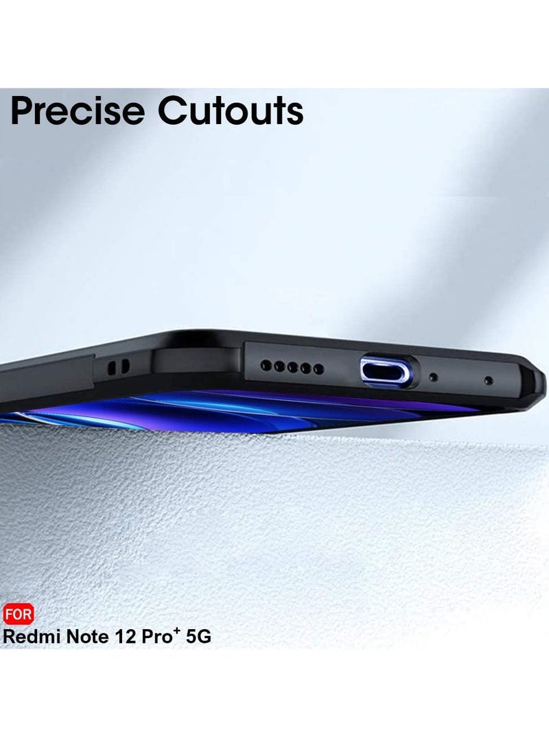 Generic - Xiaomi Redmi Note 12 Pro Plus 5G Black Mobile Phone Case Cover, Ultra-Thin Lightweight Cover Soft TPU Bumper + Acrylic Clear Back Case Cover - Image 1