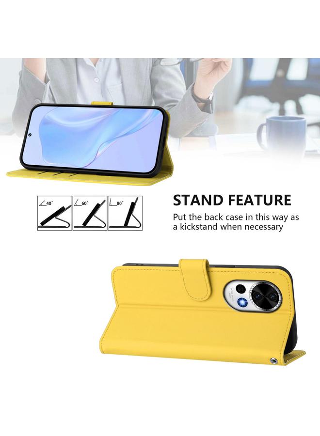 جرين تايجر جراب لهاتف Huawei Nova 13 / Nova 12 مصنوع من الجلد بلون سادة مع حبل - Image 3