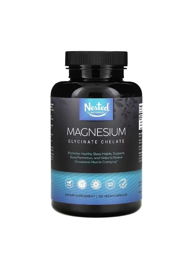 Nested Naturals - Magnesium Glycinate Chelate 120 Vegan Capsules - Image 1