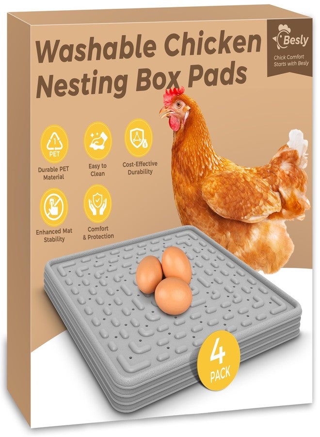 Besly 4 Piece Customizable Washable Chicken Nesting Pads, Superior Nesting Pads for Chicken Coop, Ideal for Hens Laying Eggs, Suitable for Nesting Boxes for Chickens - Image 1