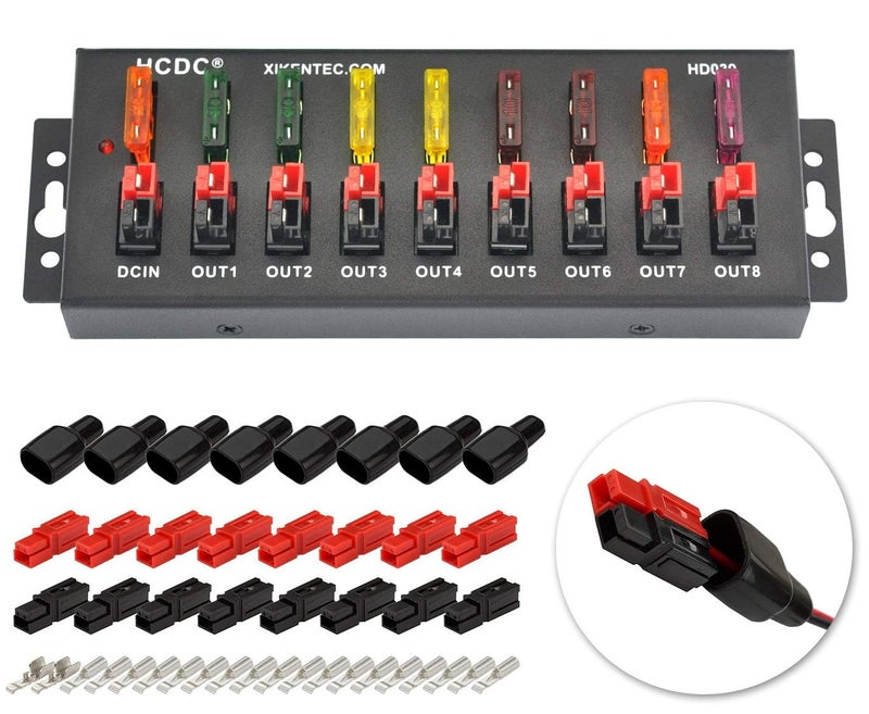 HCDC 1 in 8 Out 40Amp Connector Power Splitter Distributor Source Strip Module - Image 2