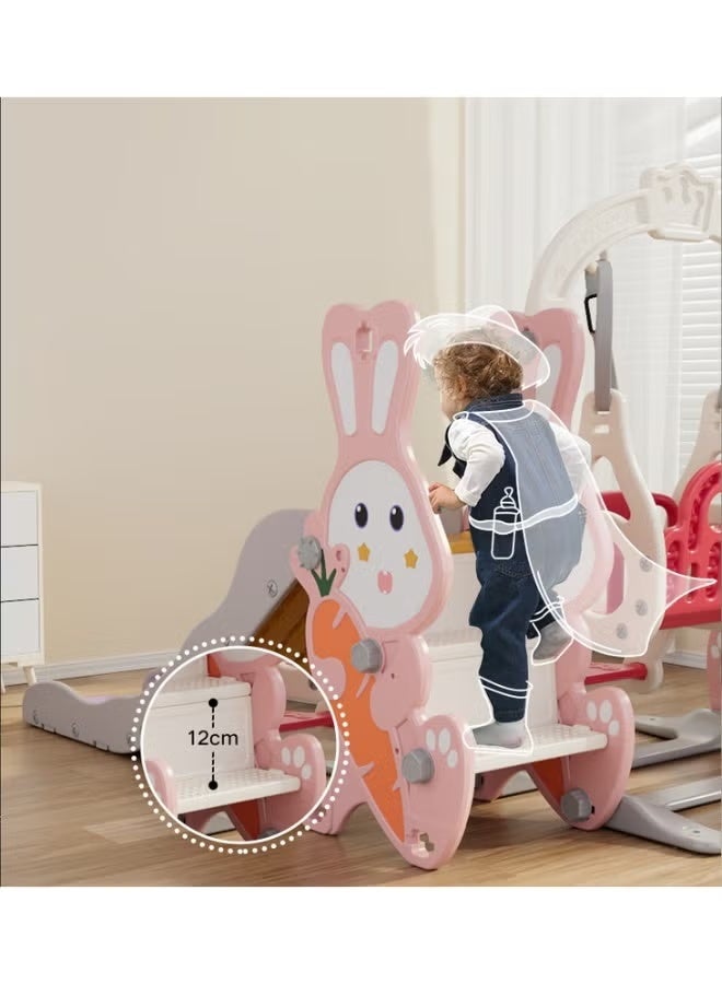 فول جوي مجموعة زحليقة وأرجوحة مع حلقة كرة سلة 3*1 للأطفال،مجموعة ملعب داخلي وخارجي للأطفال الصغار،مجموعة ألعاب تسلق للأطفال - Image 2