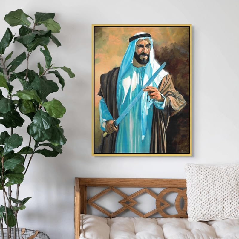 آرت دیکور  فن ديكور لوحة قماشية مؤطرة لفن رسم بورتريه طباعة ديكور حائط للمكتب وغرفة المعيشة كهدية 60x80 سم - Image 3