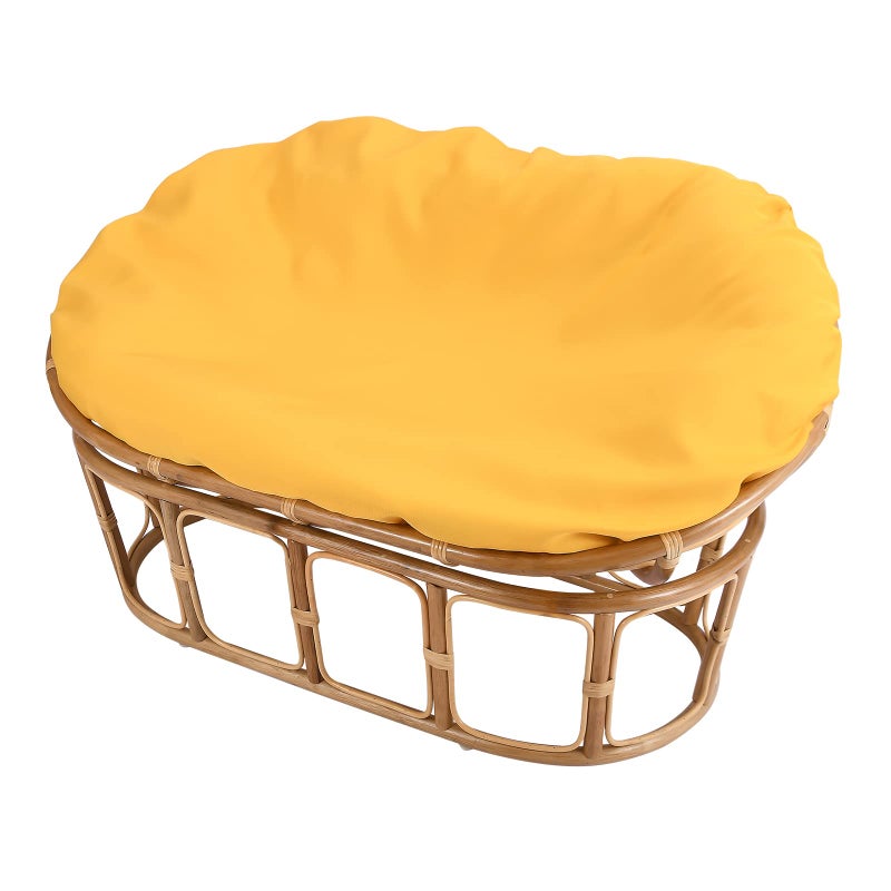 Lenahdale Double Papasan Chair Cushion Cover Only Outdoor Indoor Splash Proof Easy Clean Machine Washable Removable Zipper Double Papasan Cushion Covers Lemon70497 Fit a 48665 Cushion